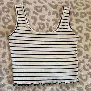Striped crop tank top
